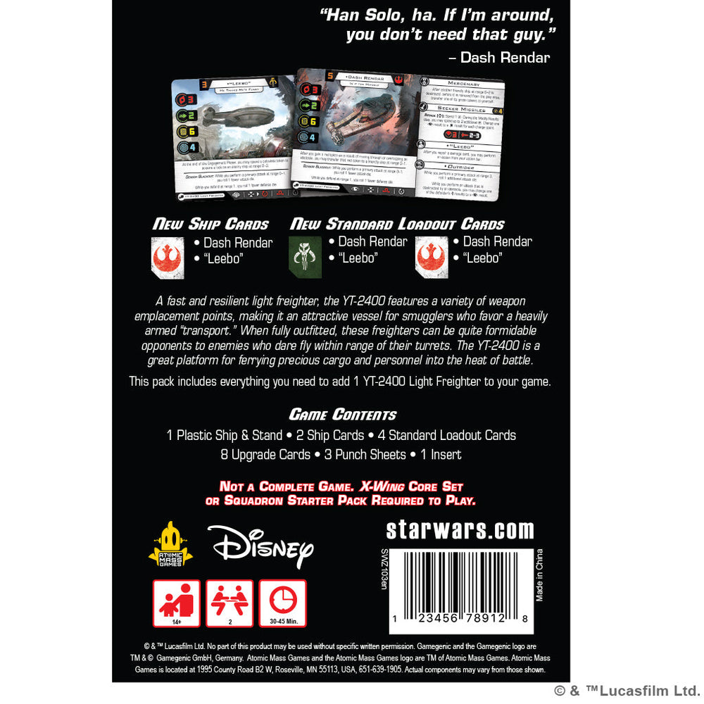 Star Wars: X-Wing 2nd Edition - YT-2400 Light Freighter (ONLINE ORDER ONLY)