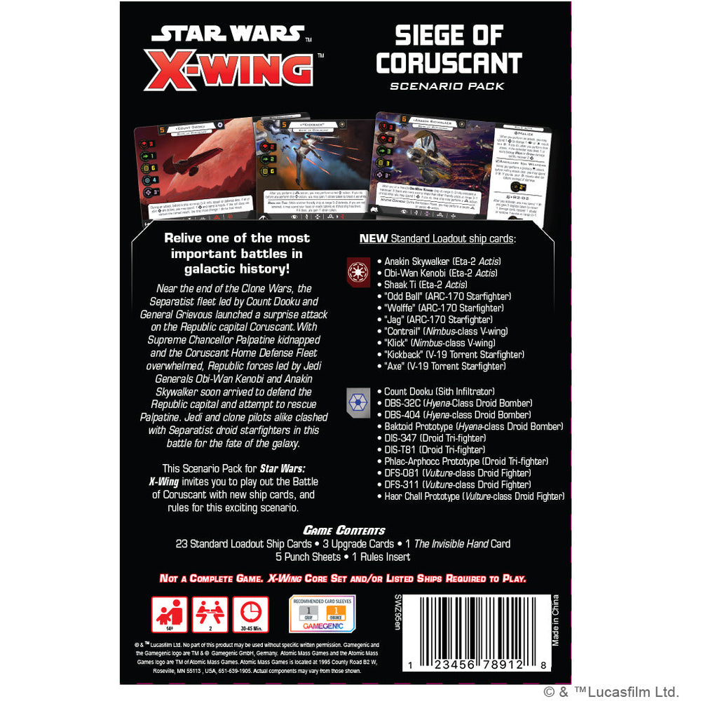 Star Wars: X-Wing 2nd Edition - Siege of Coruscant Battle Pack (ONLINE ORDER ONLY)