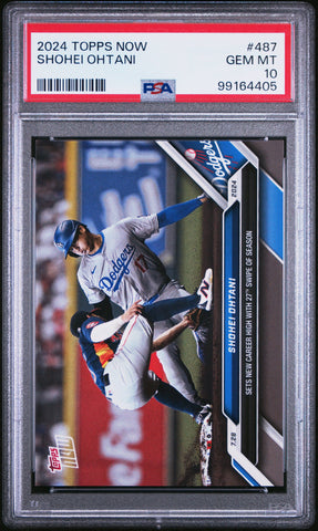 Graded 2024 Topps Now Shohei Ohtani #487 Baseball Card PSA 10 Gem Mint (ONLINE ORDER ONLY)