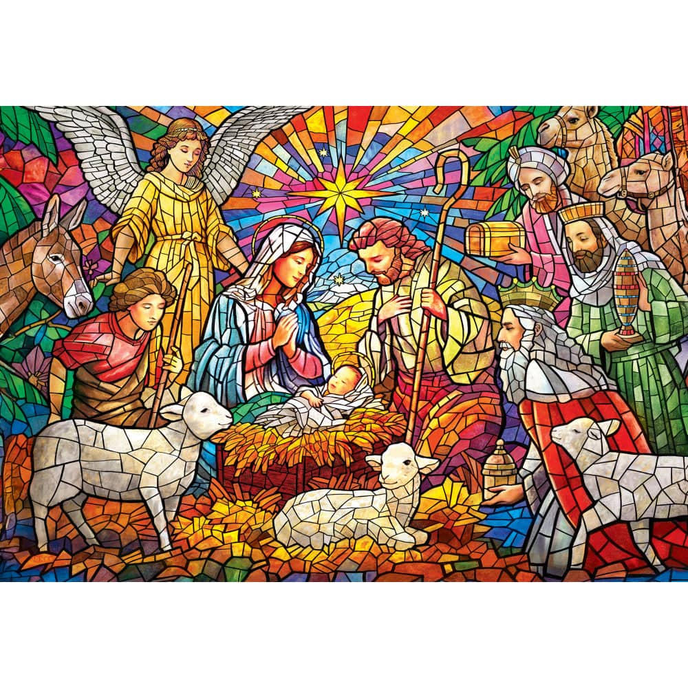 Signature Collection - Stained Glass Nativity 2000 Piece Jigsaw Puzzle (ONLINE ORDER ONLY)