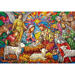 Signature Collection - Stained Glass Nativity 2000 Piece Jigsaw Puzzle (ONLINE ORDER ONLY)