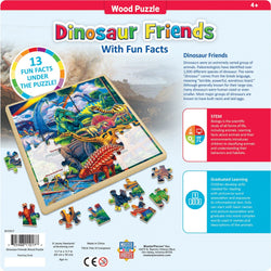 Wood Fun Facts - Dinosaur Friends 48 Piece Wood Jigsaw Puzzle (ONLINE ORDER ONLY)