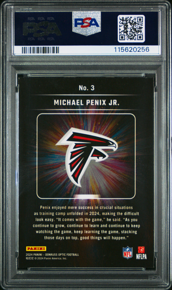 Graded 2024 Panini Donruss Optic Michael Penix Jr #3 Light It Up Rookie RC Football Card PSA 10 Gem Mint (ONLINE ORDER ONLY)