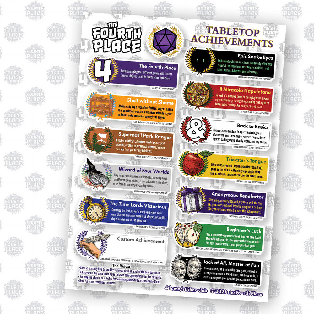 Tabletop Achievements Stickers (ONLINE ORDER ONLY)
