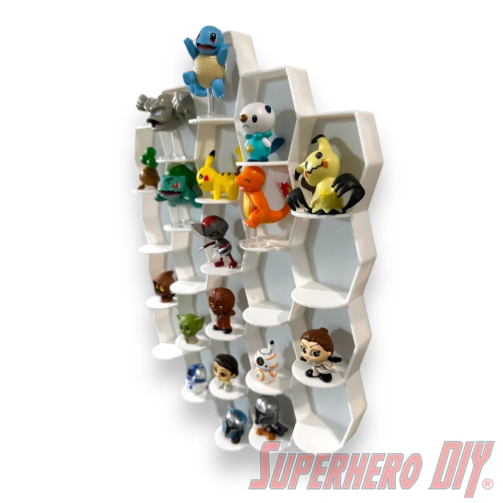 Tall Hexagon Wall Display for up to 24 Small Collectibles | Funko Advent Calendar, Disney Doorables, etc! (ONLINE ORDER ONLY)
