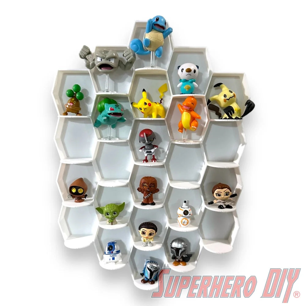 Tall Hexagon Wall Display for up to 24 Small Collectibles | Funko Advent Calendar, Disney Doorables, etc! (ONLINE ORDER ONLY)