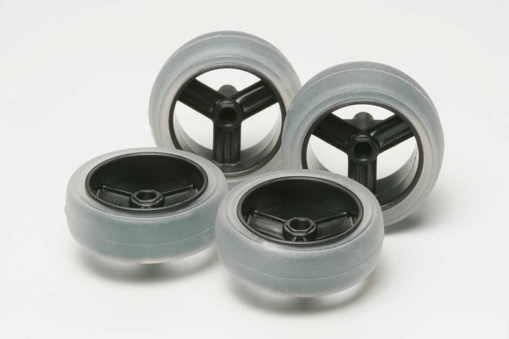 Tamiya JR LG DIA Carbon Wheel Set, w/Soft Slick Tires 15366 (ONLINE ORDER ONLY)