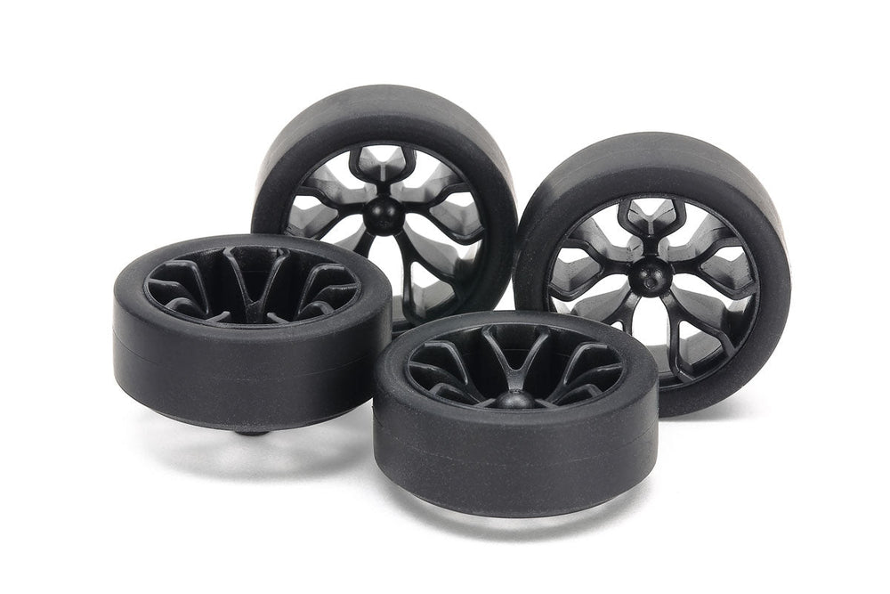 Tamiya Super Hard Small Diameter Low- Profile Tires (26mm) & Carbon 15542 (ONLINE ORDER ONLY)