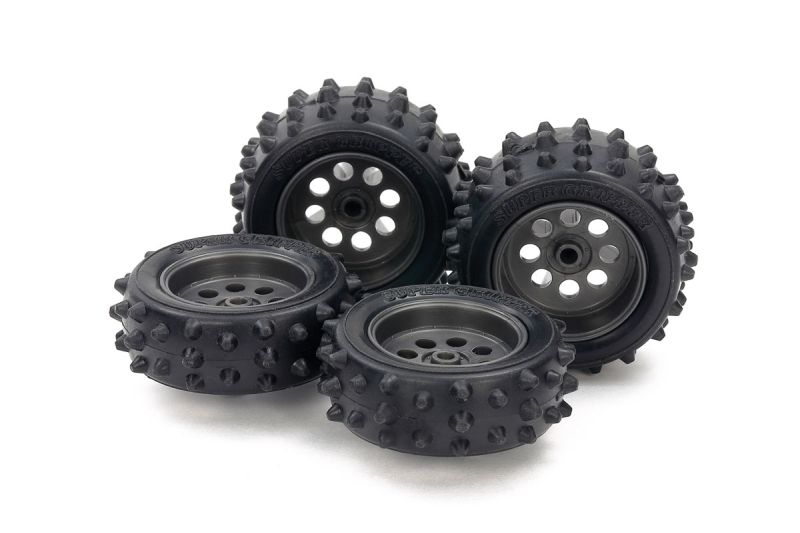 Tamiya JR Spike Tire & Wheel Set, for EZ Chassis 15547 (ONLINE ORDER ONLY)