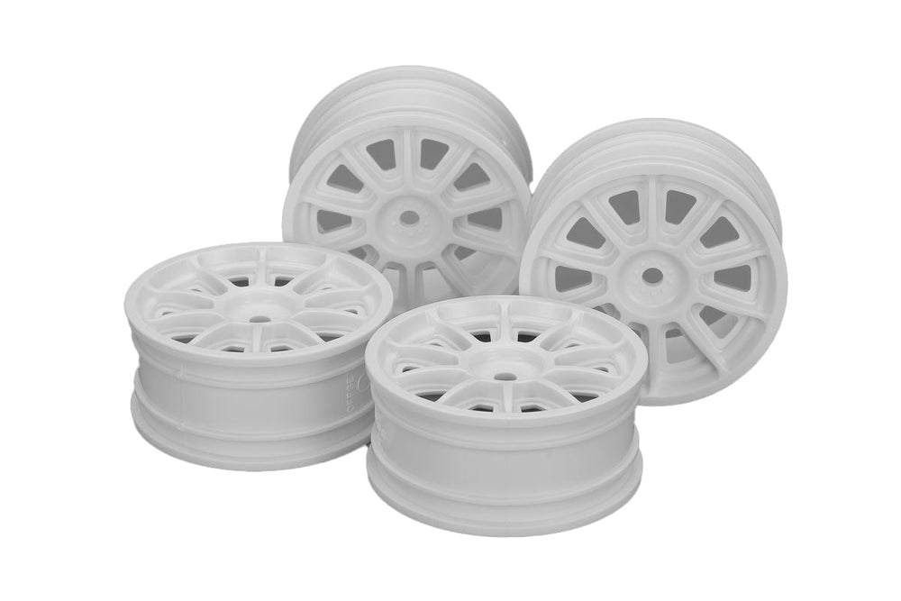 Tamiya TH 10-Spoke Wheels White 24mm Width Offset 0 (ONLINE ORDER ONLY)