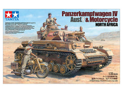 Tamiya 1/35 German Tank Panzer IV Ausf.F & Motorcycle Model Set 25208 (ONLINE ORDER ONLY)