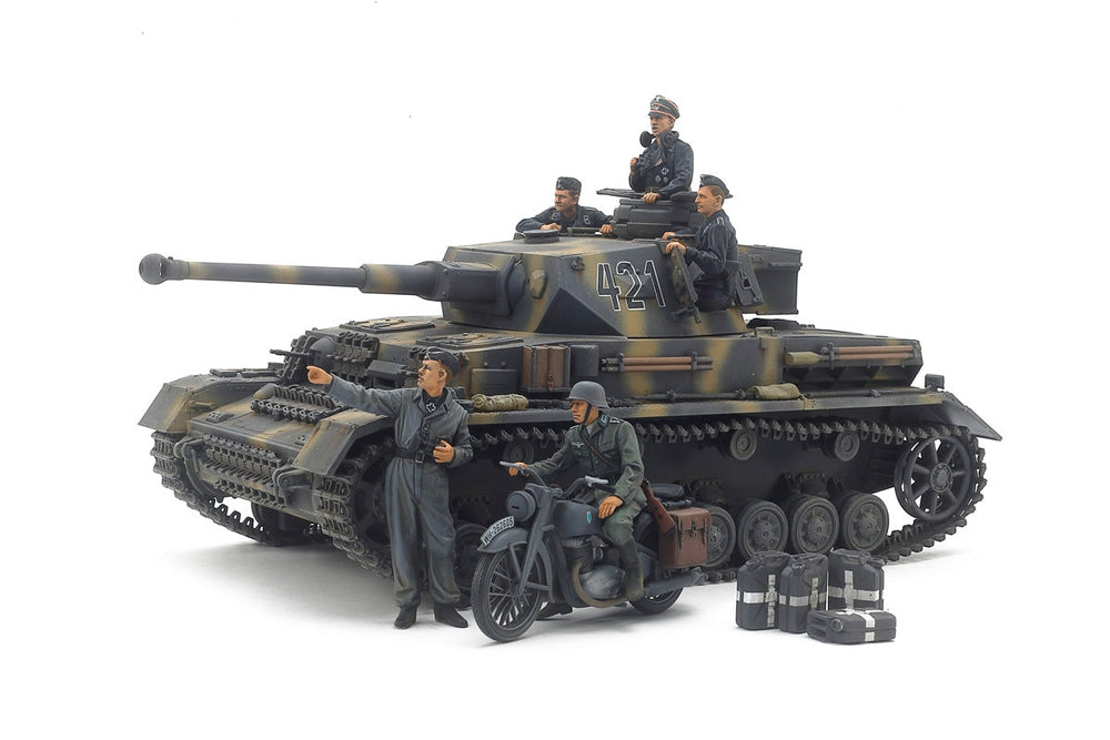 Tamiya 1/35 Plastic Model German Panzer IV Ausf.G Early, Motorcycle Set Easter Front, 25209 (ONLINE ORDER ONLY)