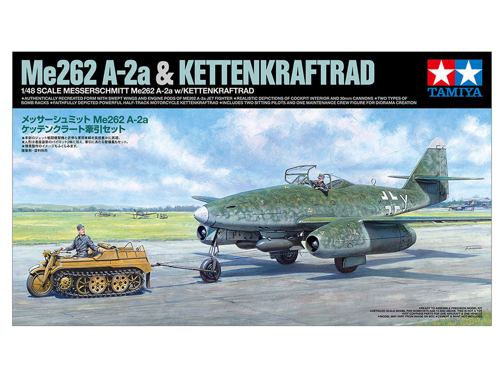 Tamiya 1/48 Messerschmitt Me262 A-2a with Kettenkraftrad 25215 (ONLINE ORDER ONLY)
