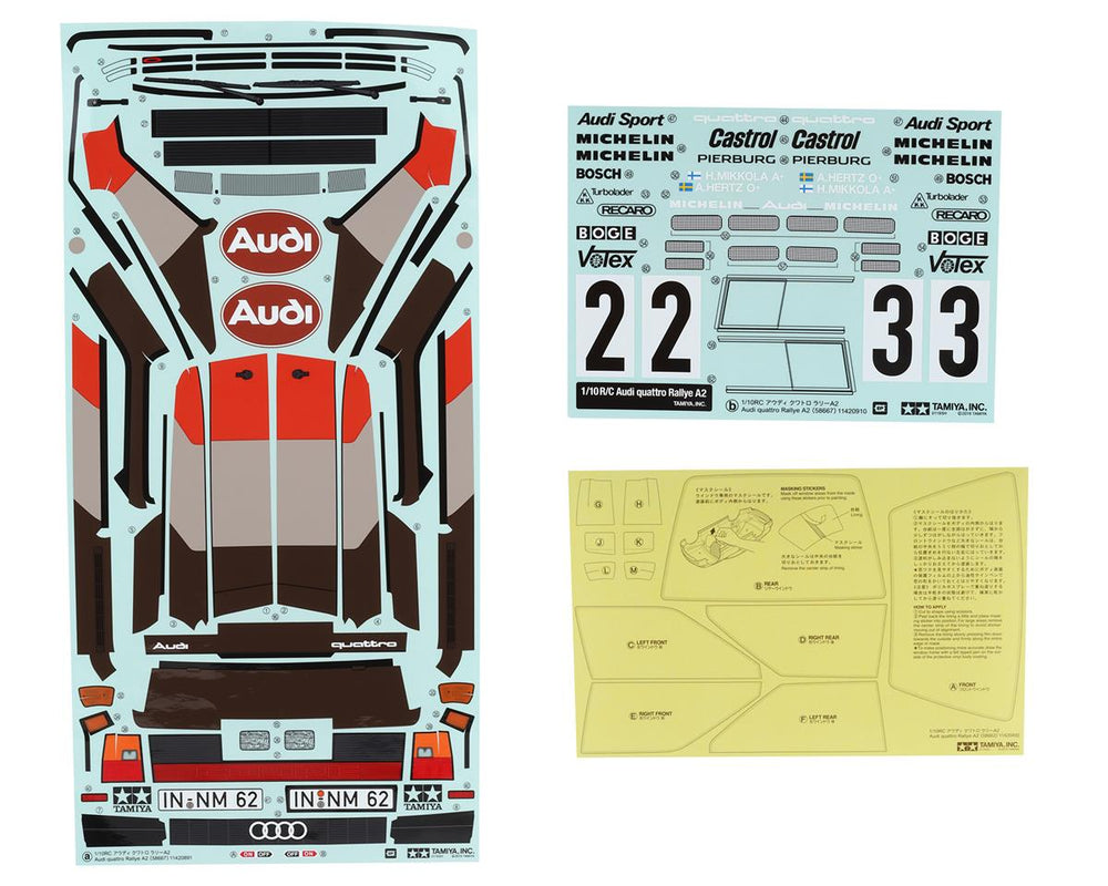 Tamiya Audi Quattro A2 Body Set (Clear) (ONLINE ORDER ONLY)