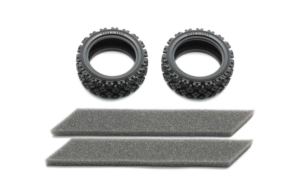 Tamiya RC Rally Block Tires Soft Compound w/ Foam Inserts (2) (ONLINE ORDER ONLY)