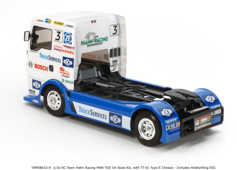 Tamiya 1/10 RC Team Hahn Racing MAN TGS On-Road Kit, w/ TT01 Type 58632 (ONLINE ORDER ONLY)