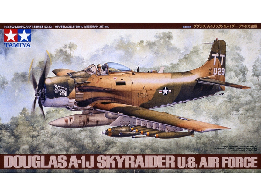 Tamiya 1/48 Douglas A-1J Skyraider USAF Plastic Model Airplane Kit (ONLINE ORDER ONLY)