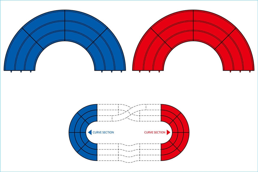 Tamiya Japan Cup Junior Circuit Curve Section Set Blue/Red 4pcs (ONLINE ORDER ONLY)