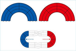 Tamiya Japan Cup Junior Circuit Curve Section Set Blue/Red 4pcs (ONLINE ORDER ONLY)