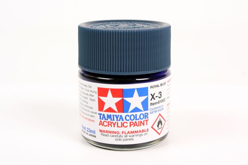 Tamiya Acrylic X-3 Royal Blue, 23ml Bottle 81003 (ONLINE ORDER ONLY)