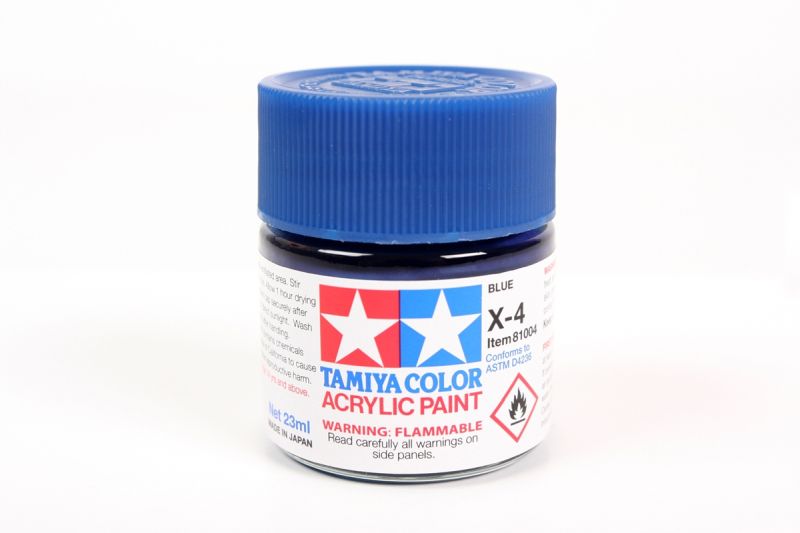 Tamiya Acrylic X-4 Blue, 23ml Bottle  81004 (ONLINE ORDER ONLY)