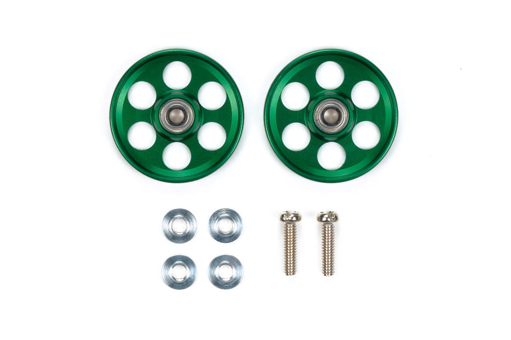 Tamiya JR Mini 4WD HG Aluminum Ball-Race Rollers Lightweight 19mm Ringless Green (ONLINE ORDER ONLY)
