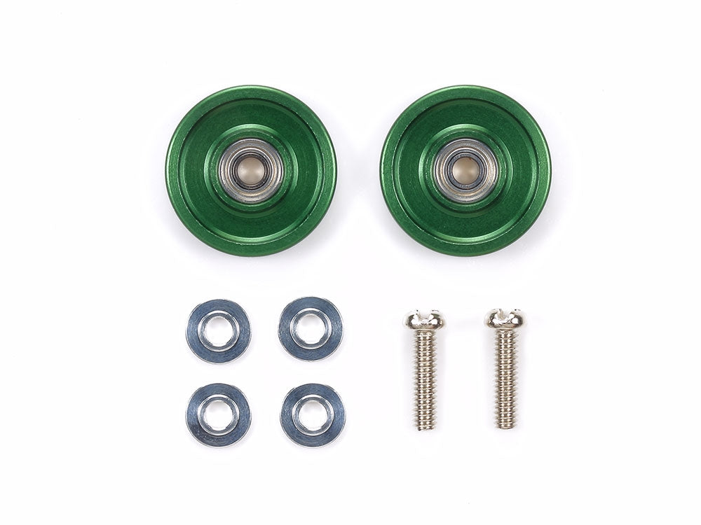 Tamiya JR Mini 4WD Aluminum Ball Race Rollers 13mm Ringless Green (ONLINE ORDER ONLY)