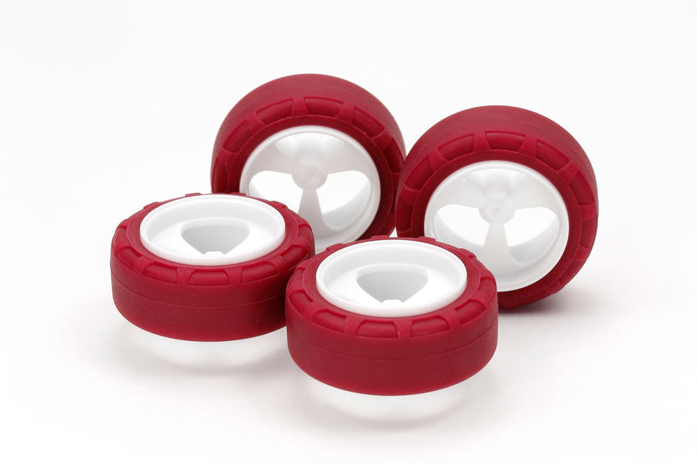 Tamiya JR 24mm Tires / 3-Spoke Wheels (ONLINE ORDER ONLY)