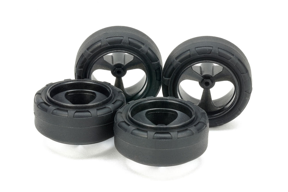 Tamiya JR 24mm Tires 3 Spoke Wheels Super Hard Small Diameter Narrow (ONLINE ORDER ONLY)