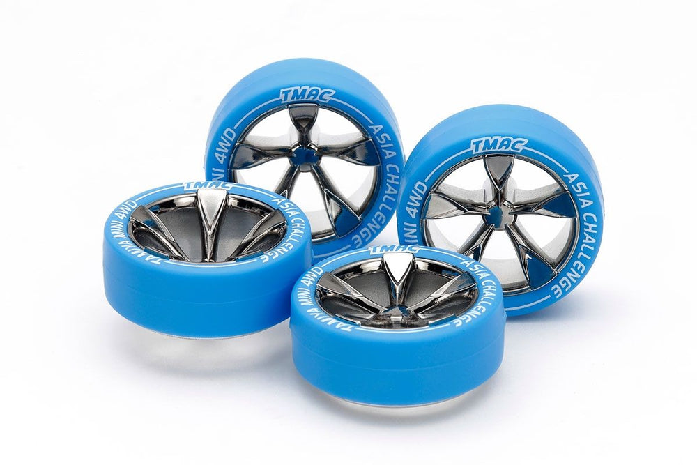 Tamiya JR LP Small Diameter Tires / Wheel 5-Spoke/Black Plated 95654 (ONLINE ORDER ONLY)