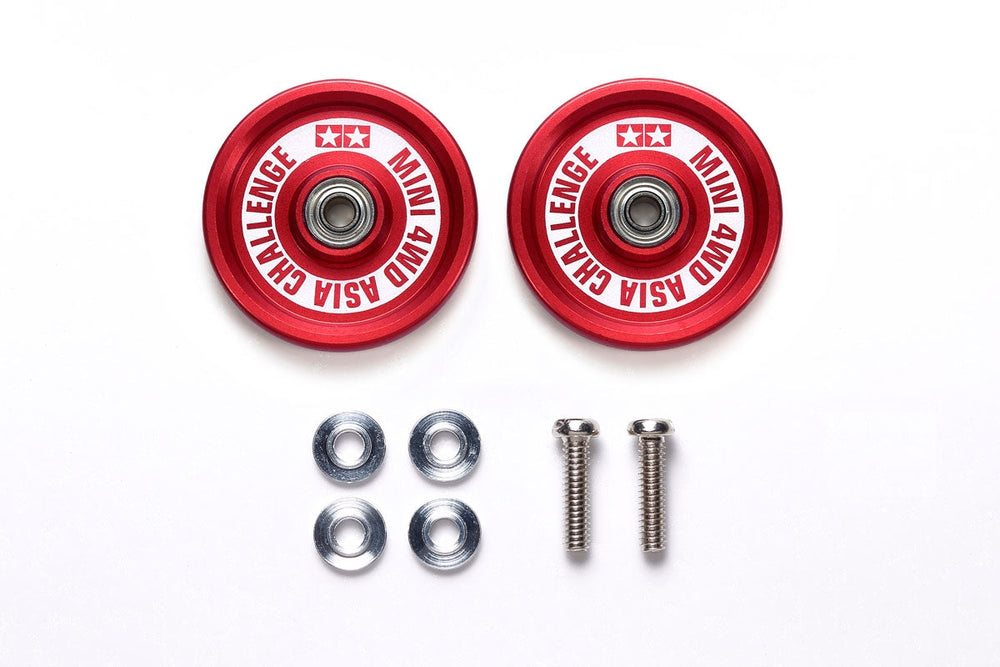 Tamiya JR HG Aluminum Ball-Race Rollers, 19mm Ringless/Red 95657 (ONLINE ORDER ONLY)