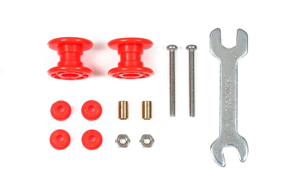 Tamiya Low Friction Plastic Double Rollers (Red/13-13mm) 95662 (ONLINE ORDER ONLY)