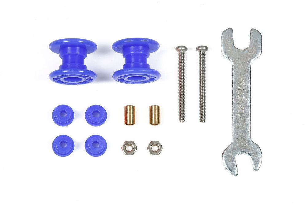 Tamiya JR Mini Low Friction Plastic Double Rollers, Blue, 13mm 95664 (ONLINE ORDER ONLY)