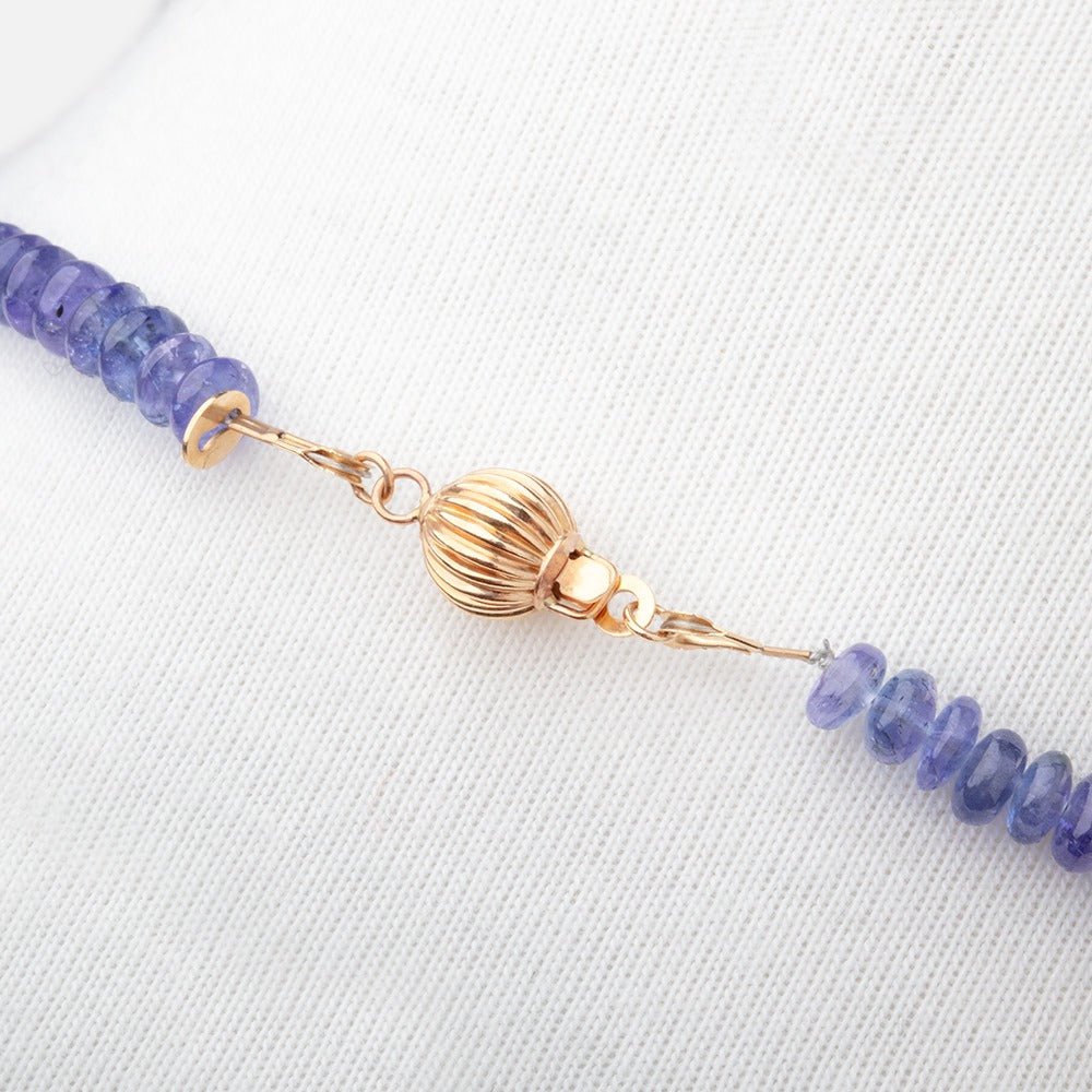 Tanzanite Plain Rondelle Necklace with a 14kt Gold Clasp AAA (ONLINE ORDER ONLY)