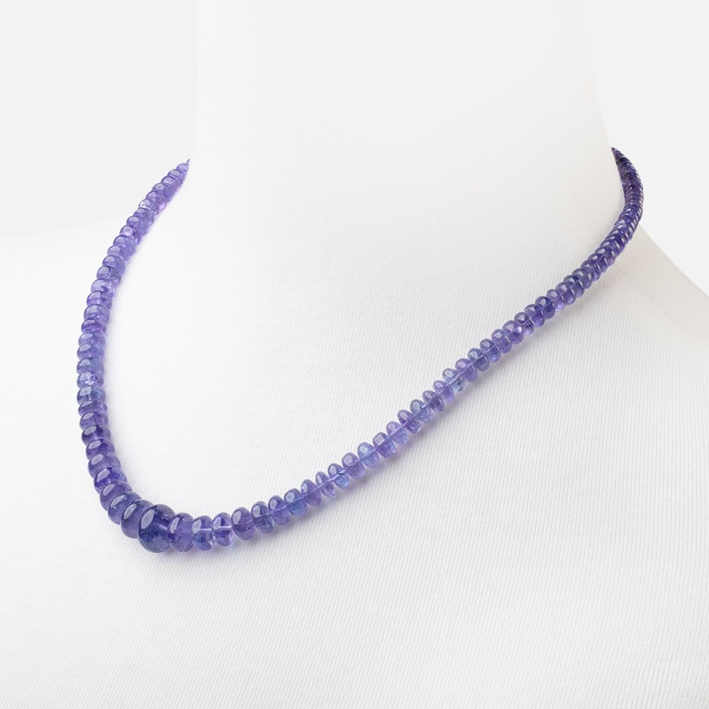Tanzanite Plain Rondelle Necklace with a 14kt Gold Clasp AAA (ONLINE ORDER ONLY)