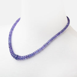 Tanzanite Plain Rondelle Necklace with a 14kt Gold Clasp AAA (ONLINE ORDER ONLY)