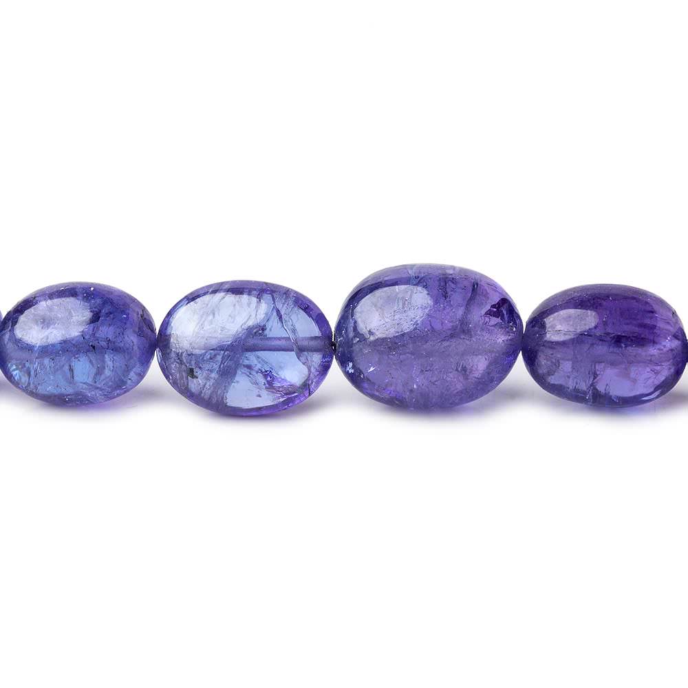 Tanzanite straight drilled plain ovals 6x5mm - 10x9mm 55 beads 18 inch (ONLINE ORDER ONLY)