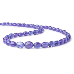 Tanzanite straight drilled plain ovals 6x5mm - 10x9mm 55 beads 18 inch (ONLINE ORDER ONLY)
