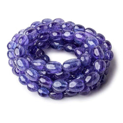 Tanzanite straight drilled plain ovals 6x5mm - 10x9mm 55 beads 18 inch (ONLINE ORDER ONLY)