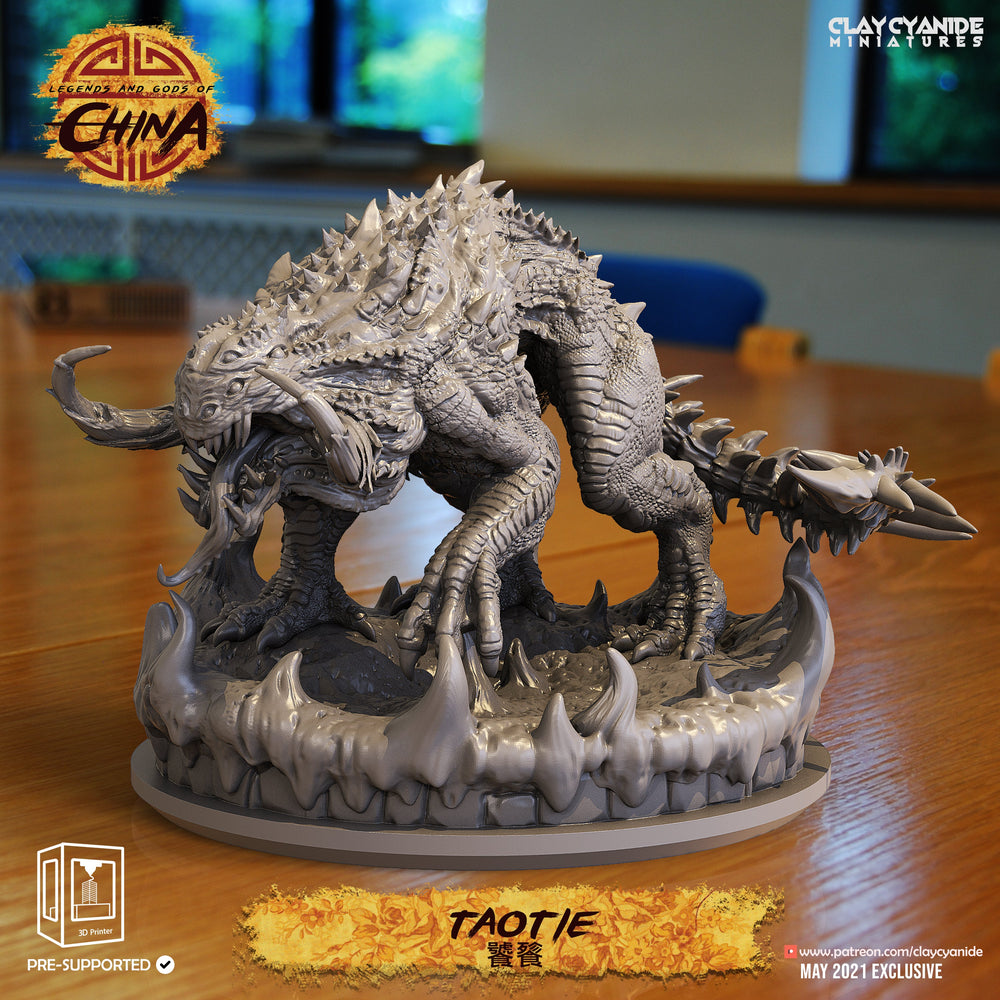 3D Printed Clay Cyanide Tao Tie Legends and Gods Of China 28 32 mm D&D (Online Only)