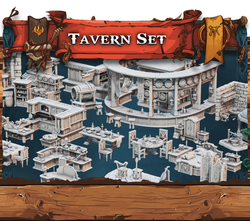 3D Printed STL Miniatures Fantasy Props 2 Tavern 28 - 32mm War Gaming D&D (Online Only)