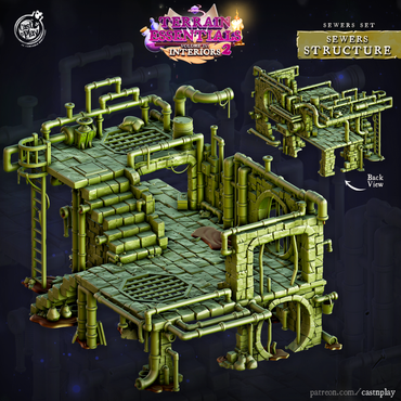 3D Printed Cast n Play Sewers Structure Set 28mm 32mm D&D (Online Only)