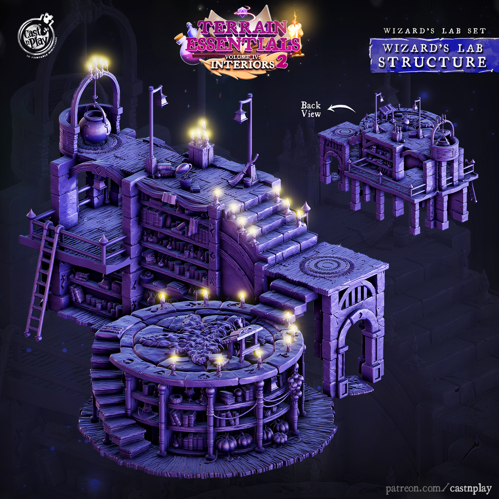 3D Printed Cast n Play Wizard's Lab Set 28mm 32mm D&D (Online Only)