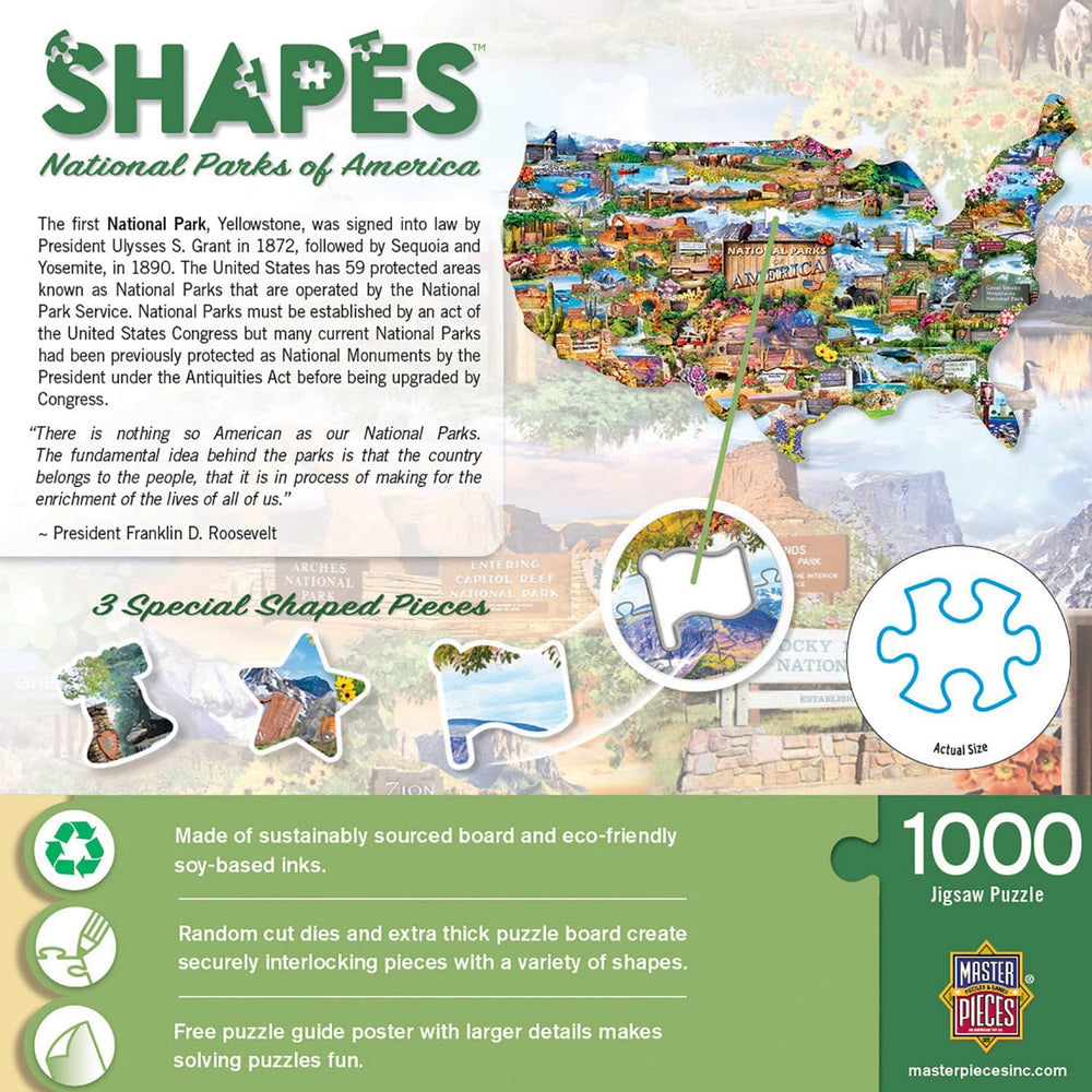 National Parks of America 1000 Piece Shaped Jigsaw Puzzle (ONLINE ORDER ONLY)