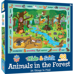 Hide & Seek - Animals in the Forest 48 Piece Jigsaw Puzzle