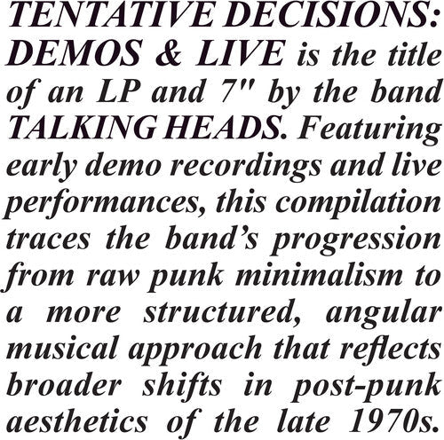 Tentative Decisions: Demos & Live (With Bonus 7") [Vinyl] (ONLINE ORDER ONLY)