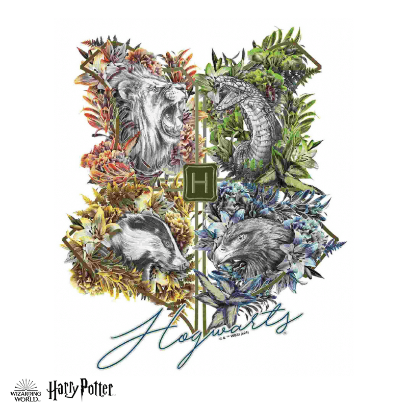 Harry Potter - Hogwarts Crests - Utilitarian Romance Wooden Jigsaw Puzzle (Online Order Only)