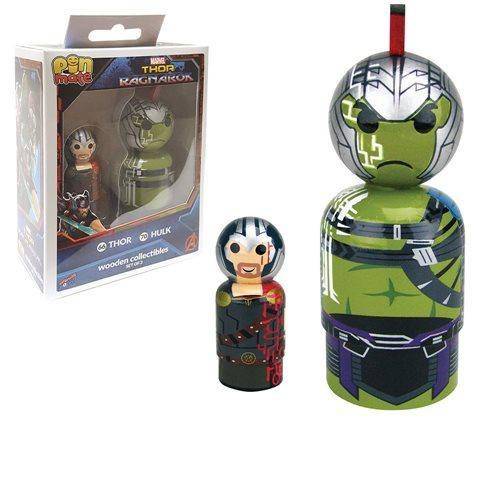 Thor: Ragnarok Thor and Hulk Pin Mate Wooden Figure Set of 2 (Online Order Only)