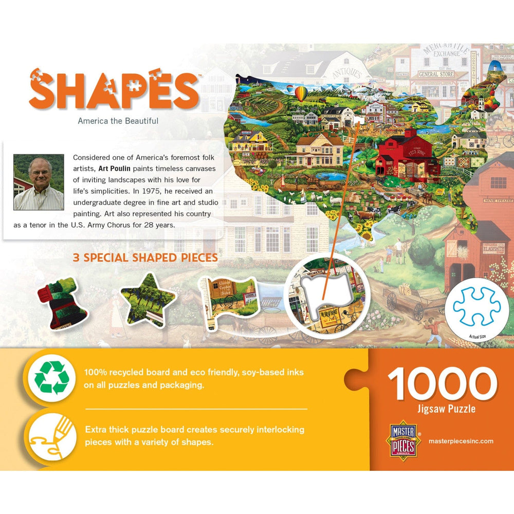 Shapes - America the Beautiful 1000 Piece Shaped Jigsaw Puzzle (ONLINE ORDER ONLY)