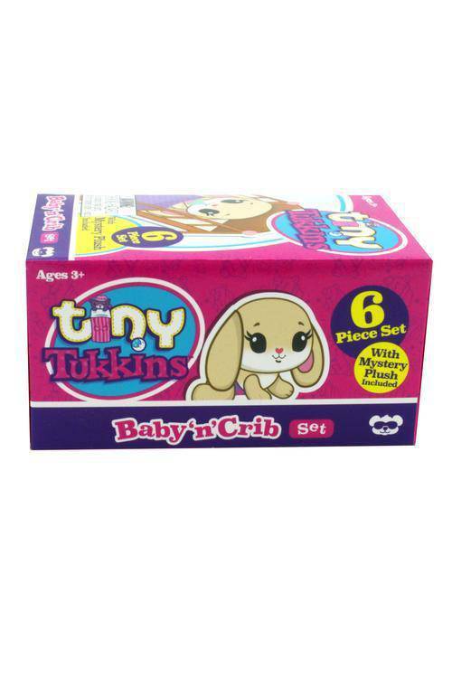 Tiny Tukkins Blind Pack - 6 piece set with Crib, Accessories and a mystery Plush (Online Order Only)